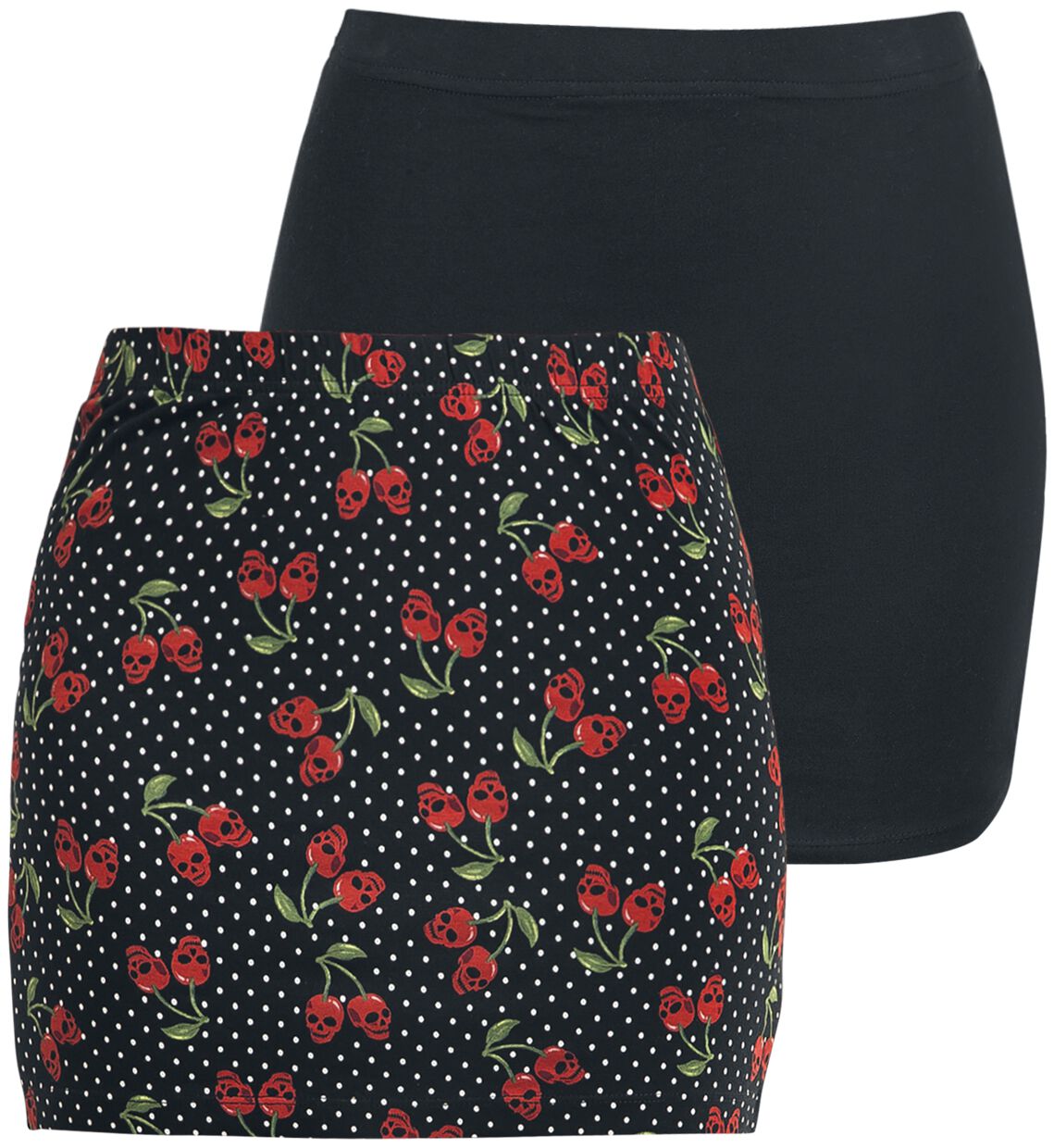 Jupe courte Rockabilly de Rock Rebel by EMP - The Double Life - S à 5XL - pour Femme - noir - Rock Rebel by EMP