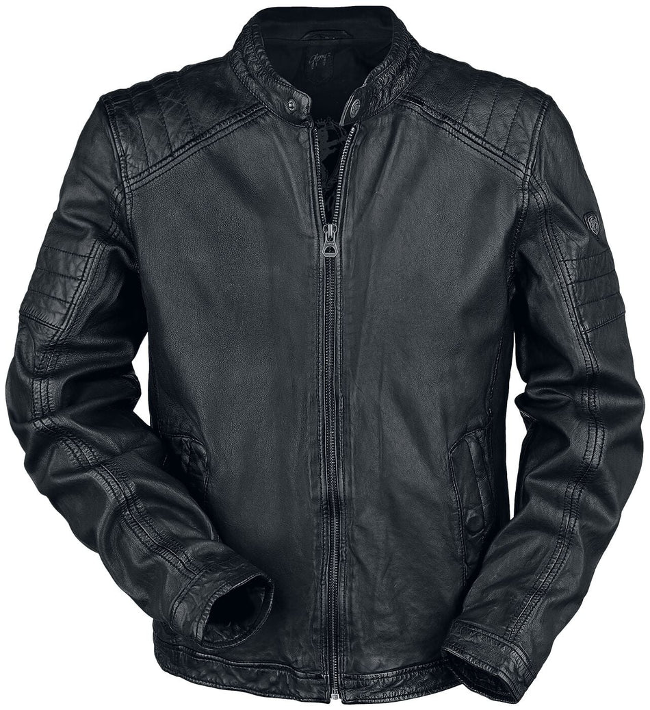 Veste en cuir  de Gipsy - Cave Slim Fit W18 Lanov - S à XXL - pour Homme - noir - gipsy