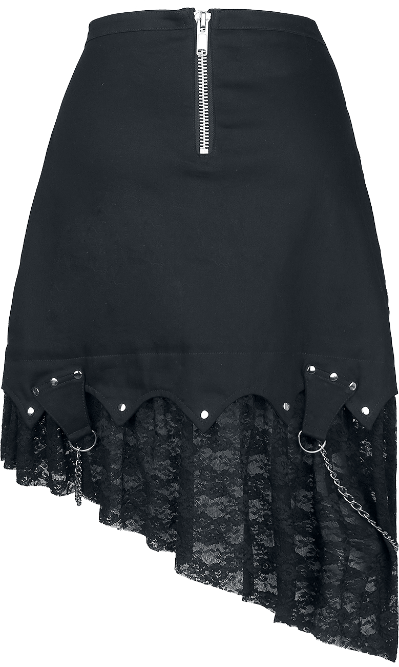 Jupe mi-longue Gothic de Gothicana by EMP - Asymmetric - S à XXL - pour Femme - noir - Gothicana by EMP - View 2