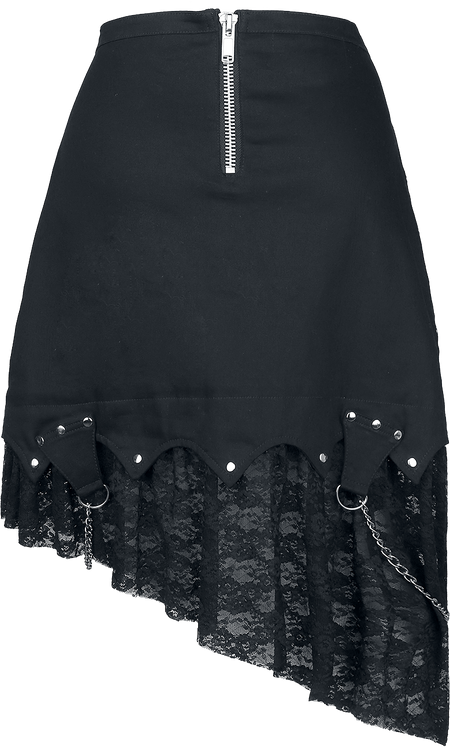Jupe mi-longue Gothic de Gothicana by EMP - Asymmetric - S à XXL - pour Femme - noir - Gothicana by EMP - View 2