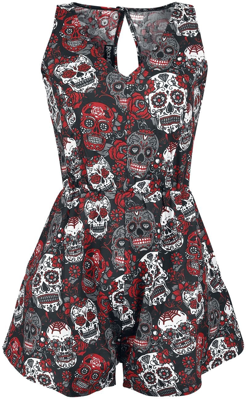 Salopette  de Rockabella - Combinaison Mortal - L à XL - pour Femme - noir/rouge - Rockabella
