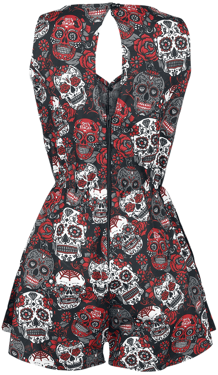 Salopette  de Rockabella - Combinaison Mortal - L à XL - pour Femme - noir/rouge - Rockabella - View 2