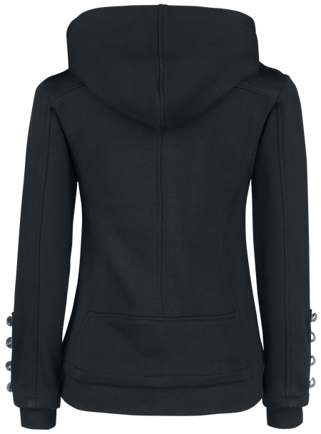 Sweat-shirt zippé à capuche Gothic de Gothicana by EMP - Let It Rock - S à L - pour Femme - noir - Gothicana by EMP - View 2