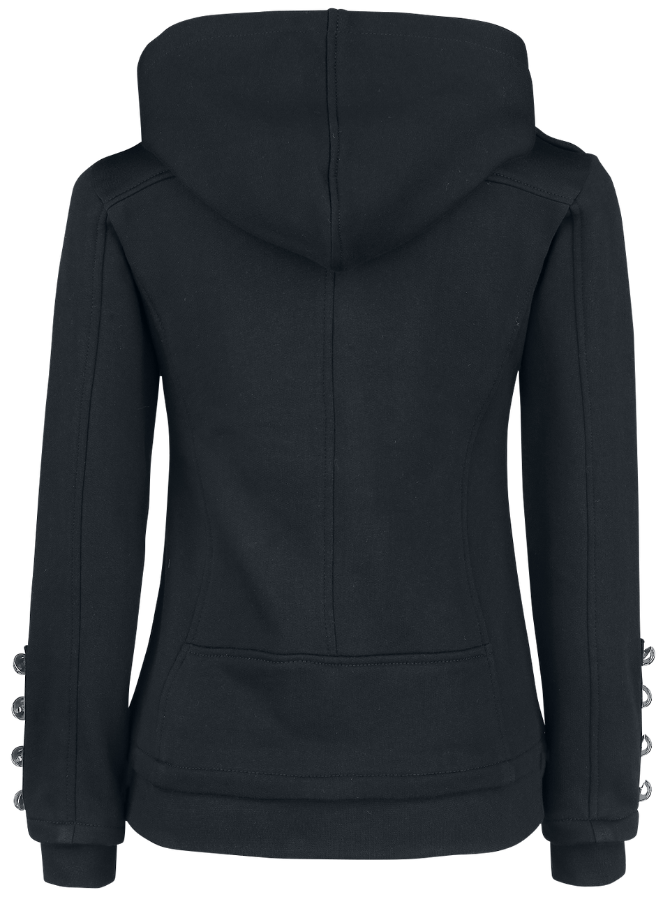 Sweat-shirt zippé à capuche Gothic de Gothicana by EMP - Let It Rock - S à L - pour Femme - noir - Gothicana by EMP - View 2