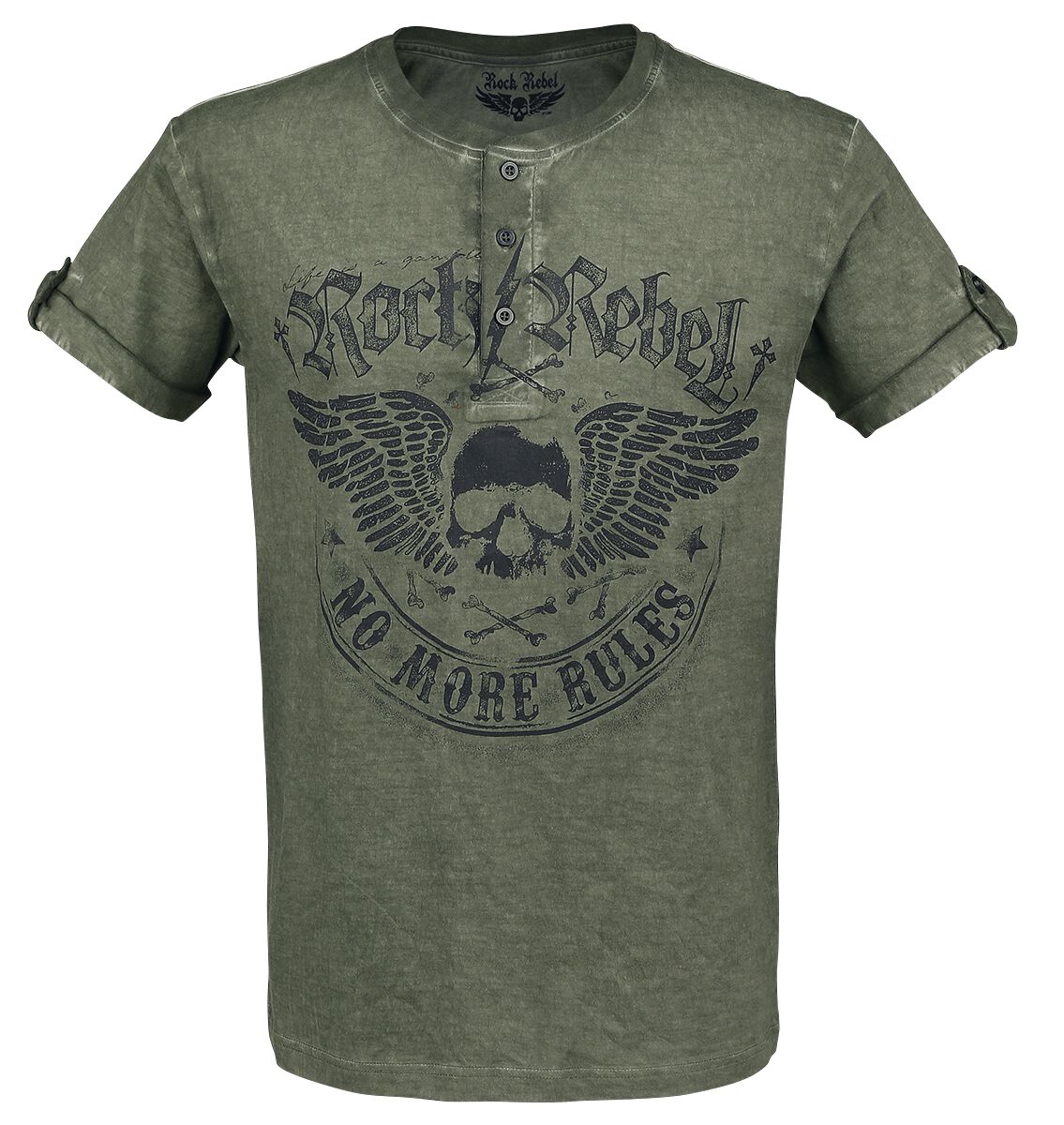 T-Shirt Manches courtes  de Rock Rebel by EMP - Back For More - S à 5XL - pour Homme - olive - Rock Rebel by EMP