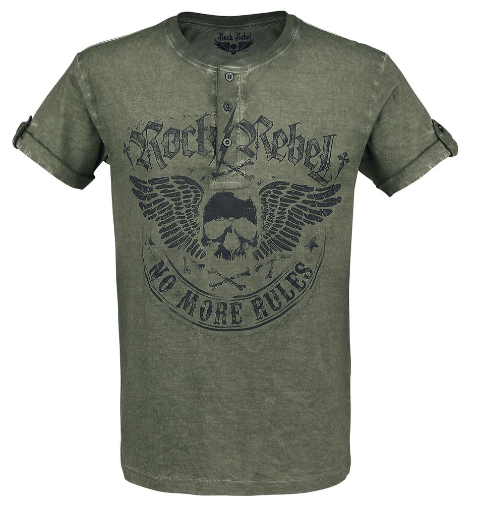 T-Shirt Manches courtes  de Rock Rebel by EMP - Back For More - S à 5XL - pour Homme - olive - Rock Rebel by EMP