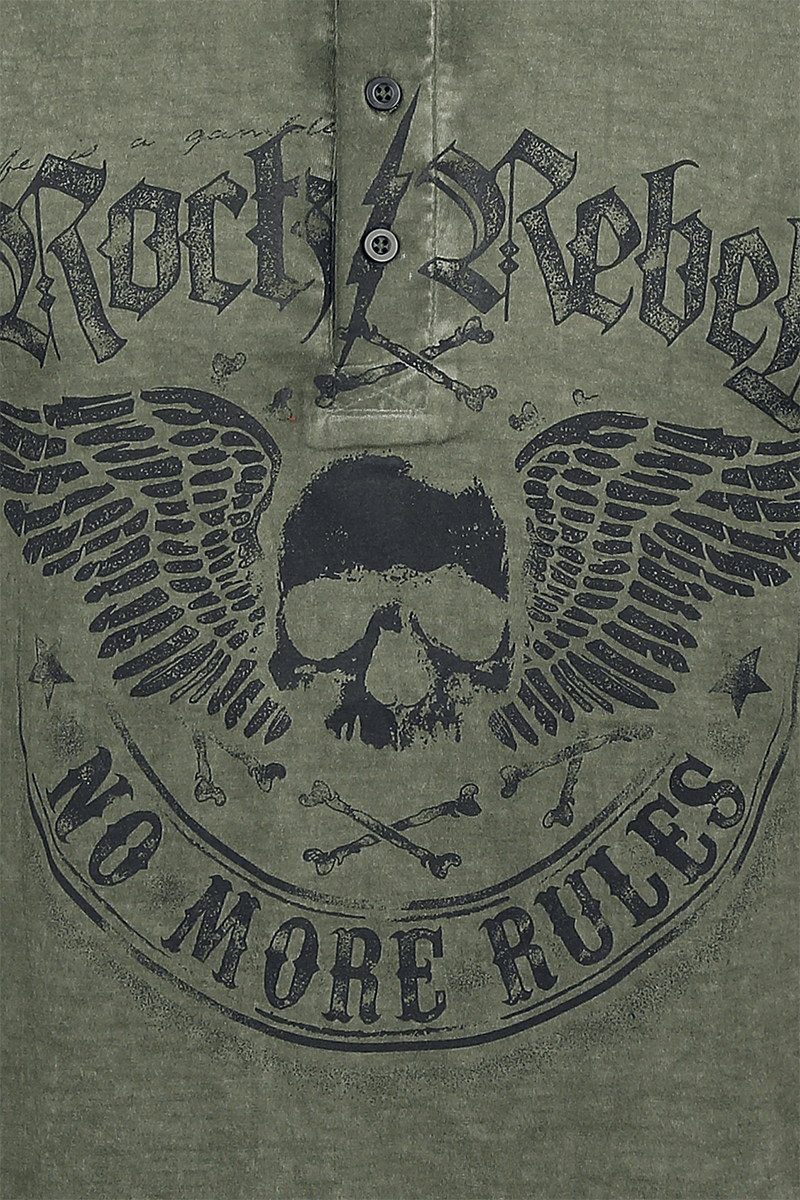 T-Shirt Manches courtes  de Rock Rebel by EMP - Back For More - S à 5XL - pour Homme - olive - Rock Rebel by EMP - View 2
