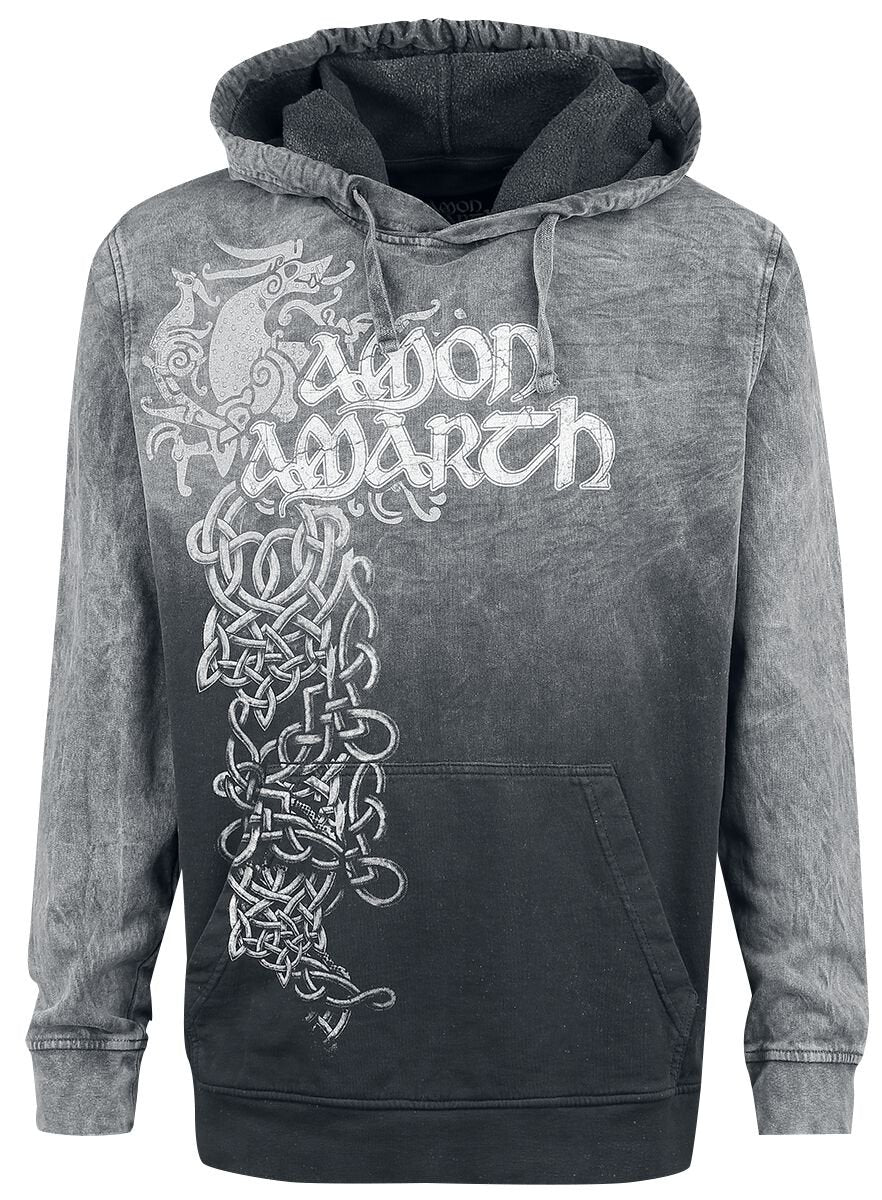 Sweat-shirt à capuche  de Amon Amarth - Chevaux Viking - S à XXL - pour Homme - gris/noir - Amon Amarth