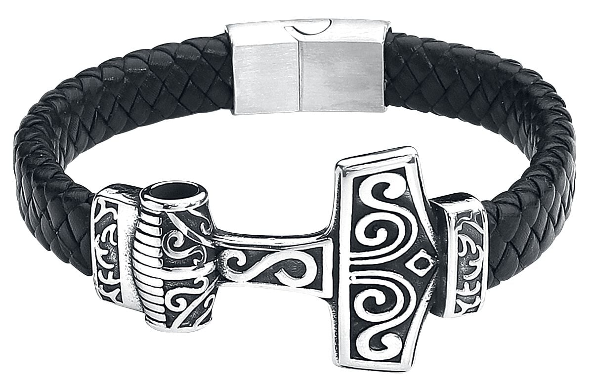 Bracelet en cuir  de etNox hard and heavy - Marteau De Thor - pour Homme - noir - etNox hard and heavy