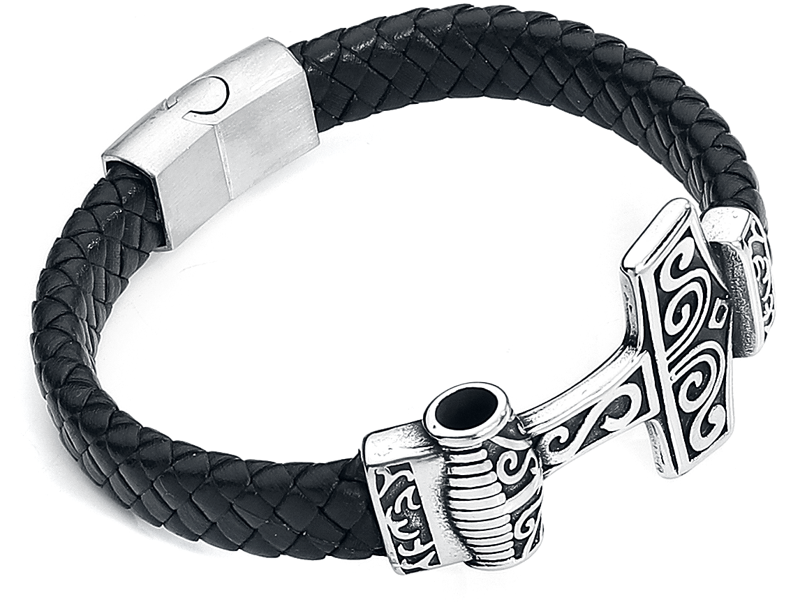 Bracelet en cuir  de etNox hard and heavy - Marteau De Thor - pour Homme - noir - etNox hard and heavy - View 2