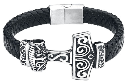 Bracelet en cuir  de etNox hard and heavy - Marteau De Thor - pour Homme - noir - etNox hard and heavy