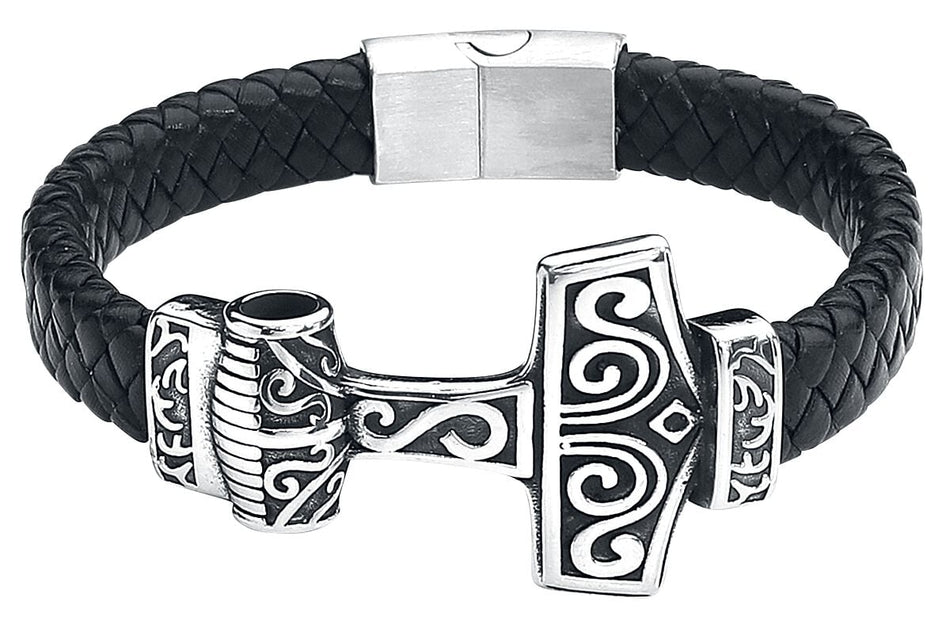 Bracelet en cuir  de etNox hard and heavy - Marteau De Thor - pour Homme - noir - etNox hard and heavy
