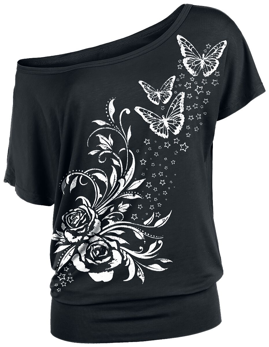 T-Shirt Manches courtes  de Full Volume by EMP - Can You Read My Mind - S à XXL - pour Femme - noir - Full Volume by EMP