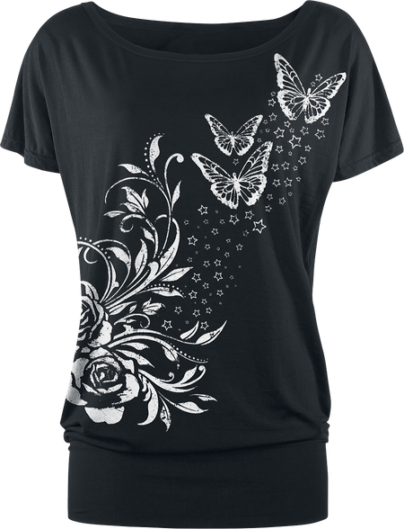 T-Shirt Manches courtes  de Full Volume by EMP - Can You Read My Mind - S à L - pour Femme - noir - Full Volume by EMP - View 2