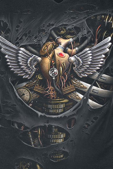 Robe courte Gothic de Spiral - Steam Punk Ripped - S à XL - pour Femme - noir - Spiral - View 2