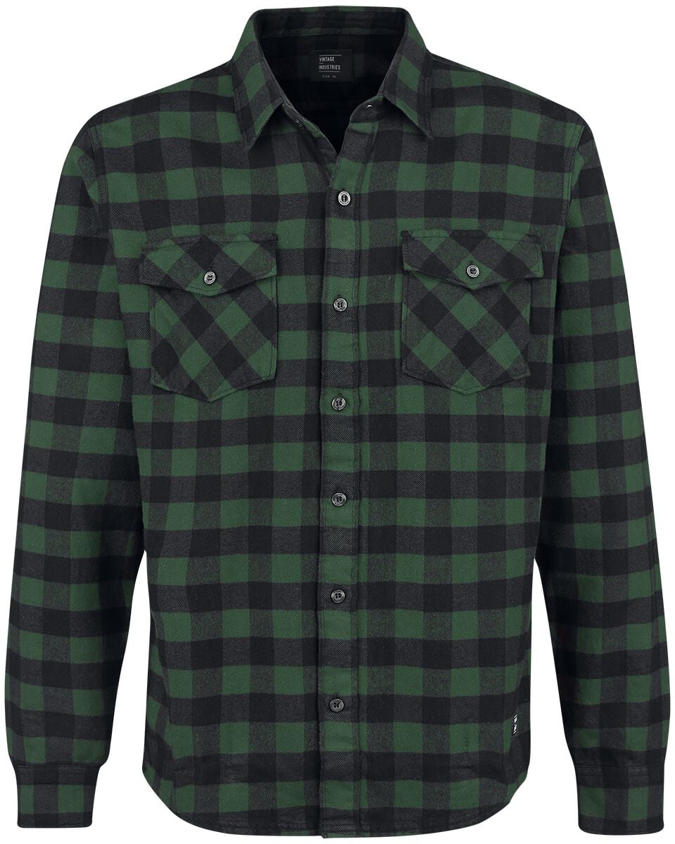 Chemise en flanelle  de Vintage Industries - Chemise Harley - M à 3XL - pour Homme - vert/noir - Vintage Industries
