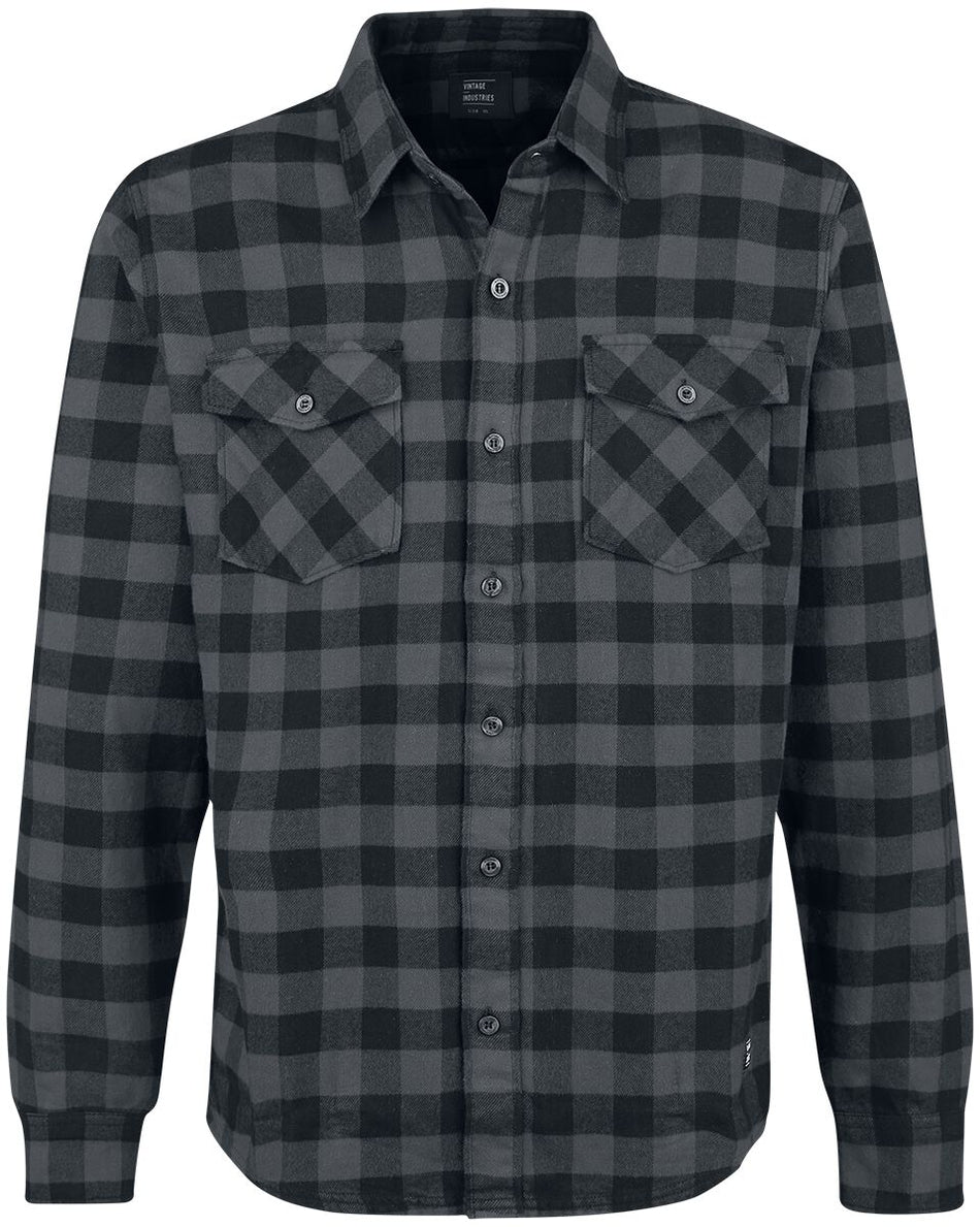 Chemise en flanelle  de Vintage Industries - Chemise Harley - S à 3XL - pour Homme - anthracite/noir - Vintage Industries