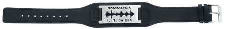 Bracelet en cuir  de Rammstein - Lame de rasoir « Ich Tu Dir Weh » - pour Homme - noir - Rammstein - View 2