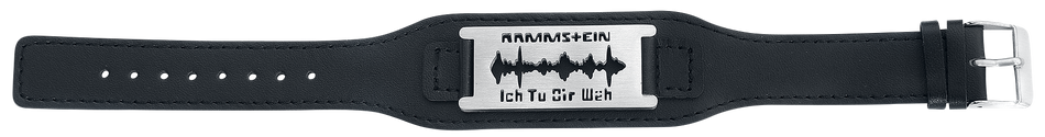Bracelet en cuir  de Rammstein - Lame de rasoir « Ich Tu Dir Weh » - pour Homme - noir - Rammstein - View 2