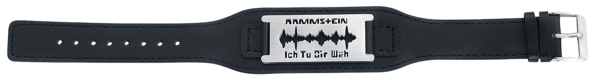 Bracelet en cuir  de Rammstein - Lame de rasoir « Ich Tu Dir Weh » - pour Homme - noir - Rammstein - View 2