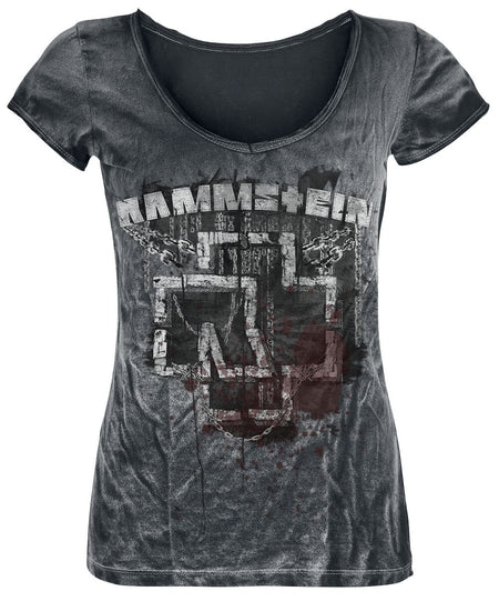 T-Shirt Manches courtes  de Rammstein - Enchaîné - L à 4XL - pour Femme - gris foncé - Rammstein