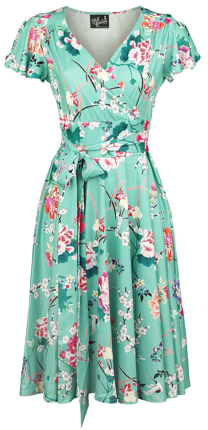 Robe courte Rockabilly de Hell Bunny - Robe Midori - XS à 4XL - pour Femme - menthe - hell bunny
