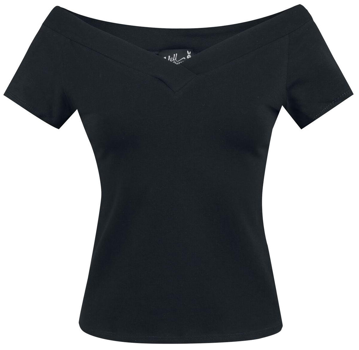 T-Shirt Manches courtes Rockabilly de Hell Bunny - Haut Alex - XS à XL - pour Femme - noir - hell bunny