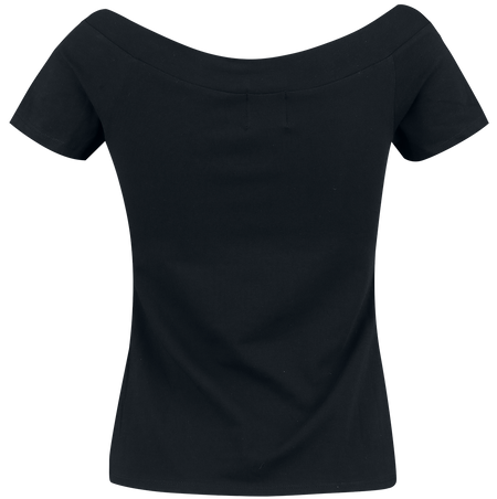 T-Shirt Manches courtes Rockabilly de Hell Bunny - Haut Alex - XS à XL - pour Femme - noir - hell bunny - View 2