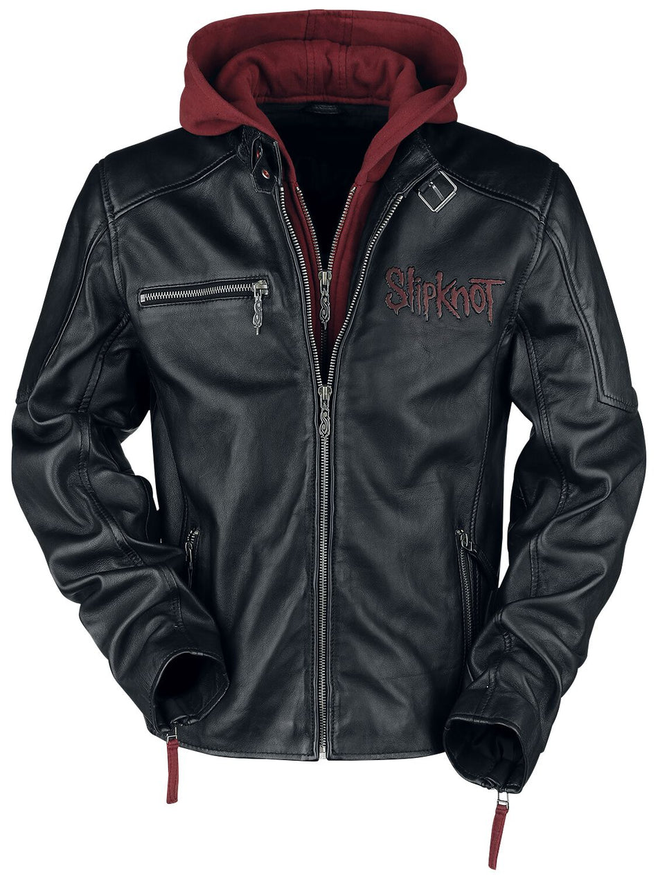 Veste en cuir  de Slipknot - EMP Signature Collection - S à 3XL - pour Homme - noir/rouge - Slipknot