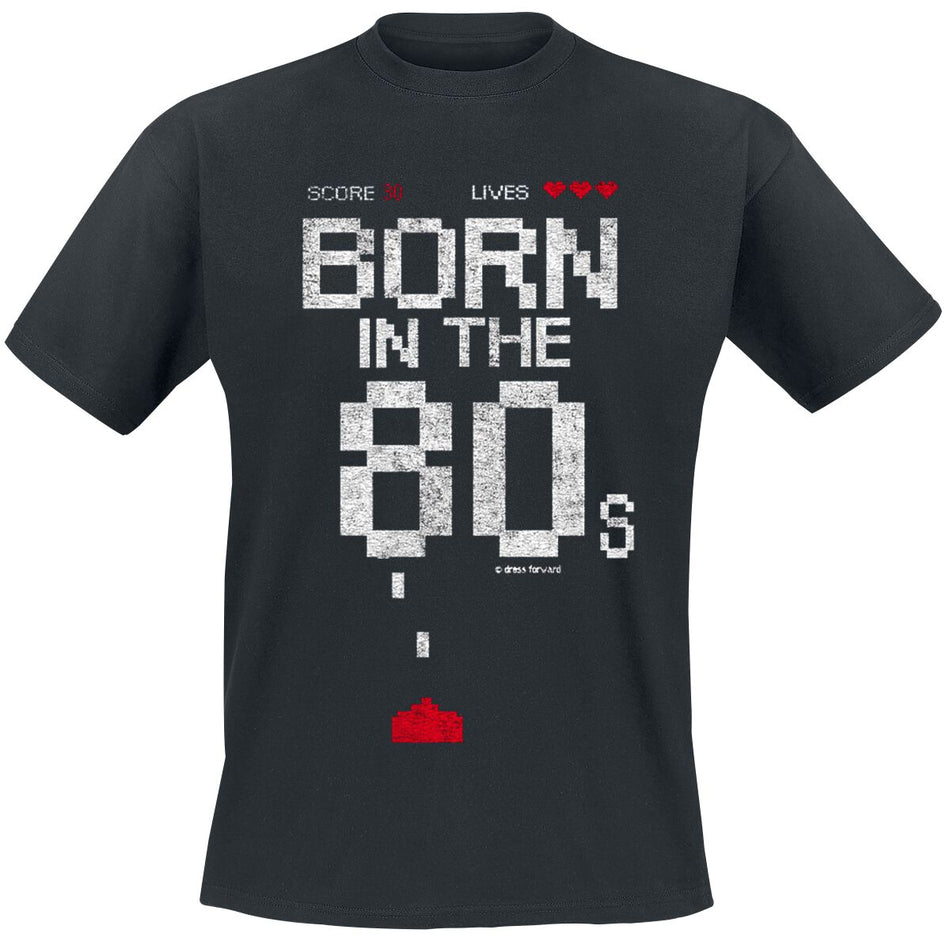 T-Shirt Manches courtes Fun de Slogans Gaming - Born In The 80s - M à 3XL - pour Homme - noir - Slogans Gaming