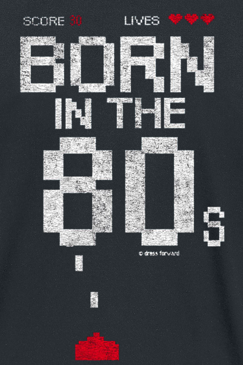 T-Shirt Manches courtes Fun de Slogans Gaming - Born In The 80s - M à 3XL - pour Homme - noir - Slogans Gaming - View 2
