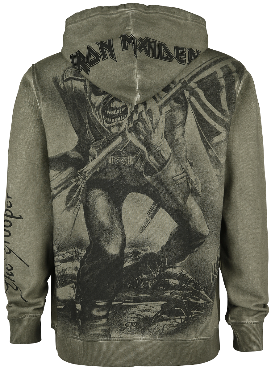 Sweat-shirt zippé à capuche  de Iron Maiden - EMP Signature Collection - S à 5XL - pour Homme - olive - Iron Maiden - View 2