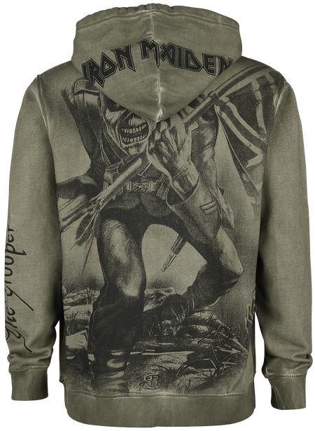 Sweat-shirt zippé à capuche  de Iron Maiden - EMP Signature Collection - S à 3XL - pour Homme - olive - Iron Maiden - View 2