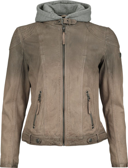 Veste en cuir  de Mauritius - Cascha LAMOV - XS à 5XL - pour Femme - taupe - Mauritius