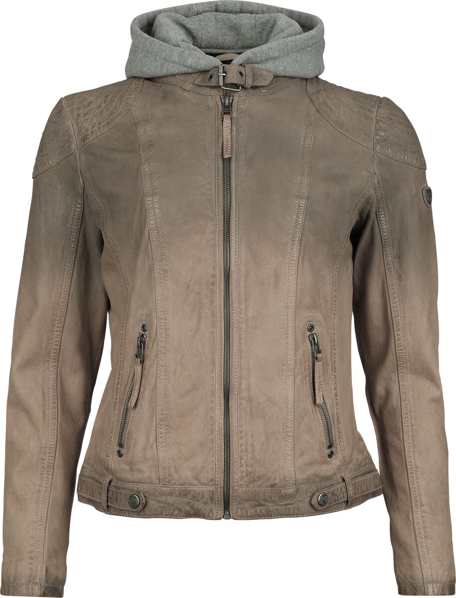 Veste en cuir  de Mauritius - Cascha LAMOV - XS à 5XL - pour Femme - taupe - Mauritius