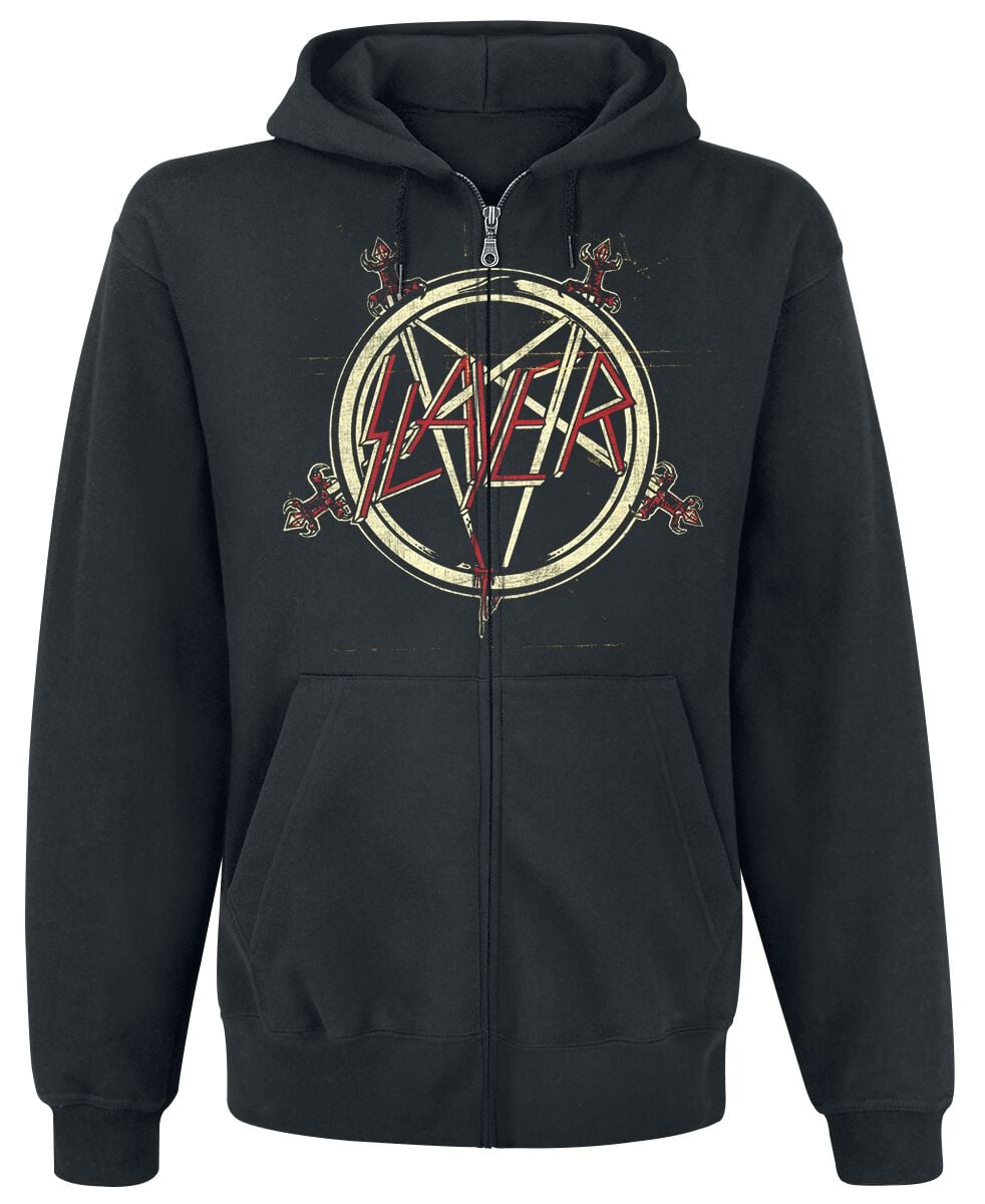 Sweat-shirt zippé à capuche  de Slayer - Haunting - S à M - pour Homme - noir - Slayer