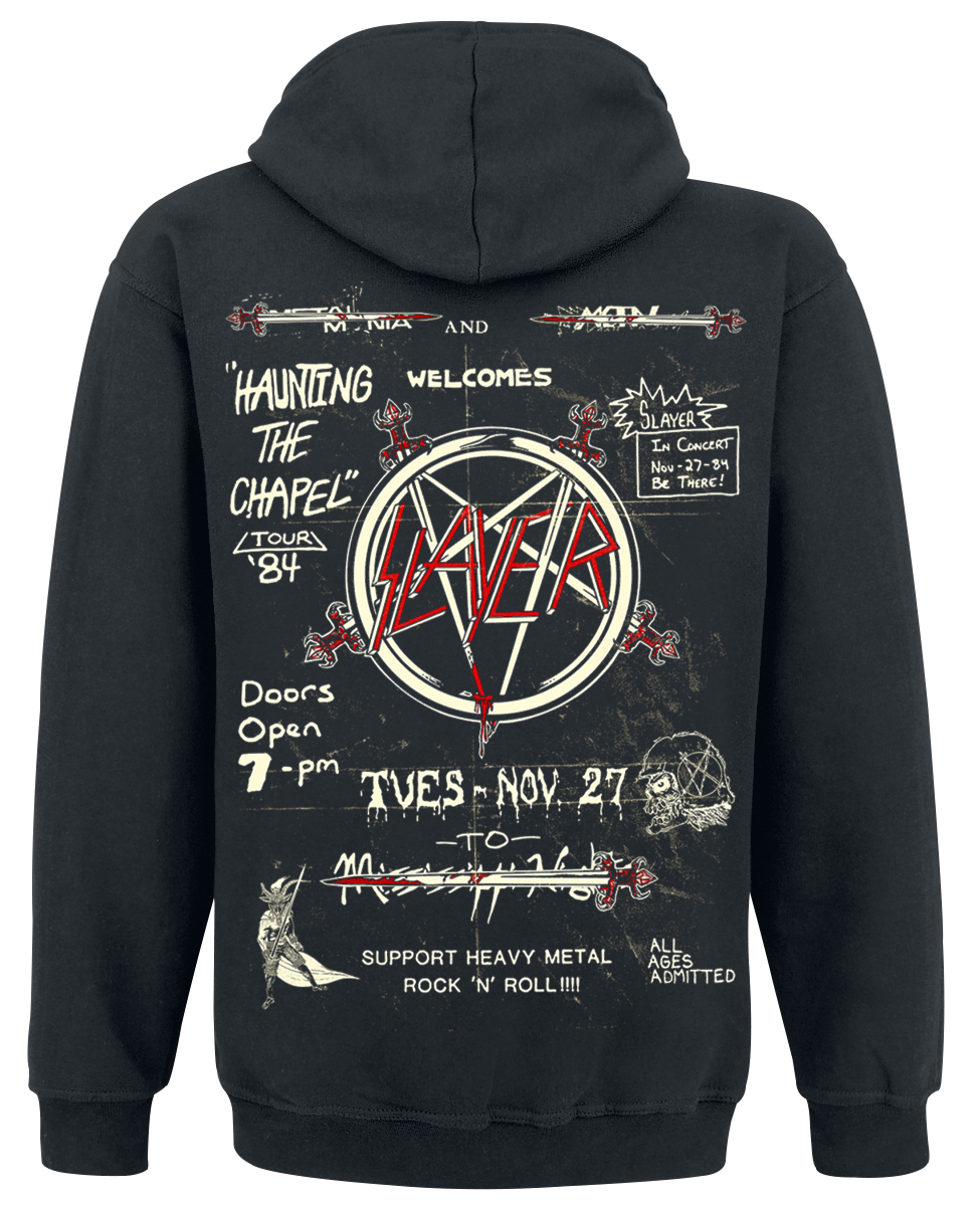 Sweat-shirt zippé à capuche  de Slayer - Haunting - S à M - pour Homme - noir - Slayer - View 2