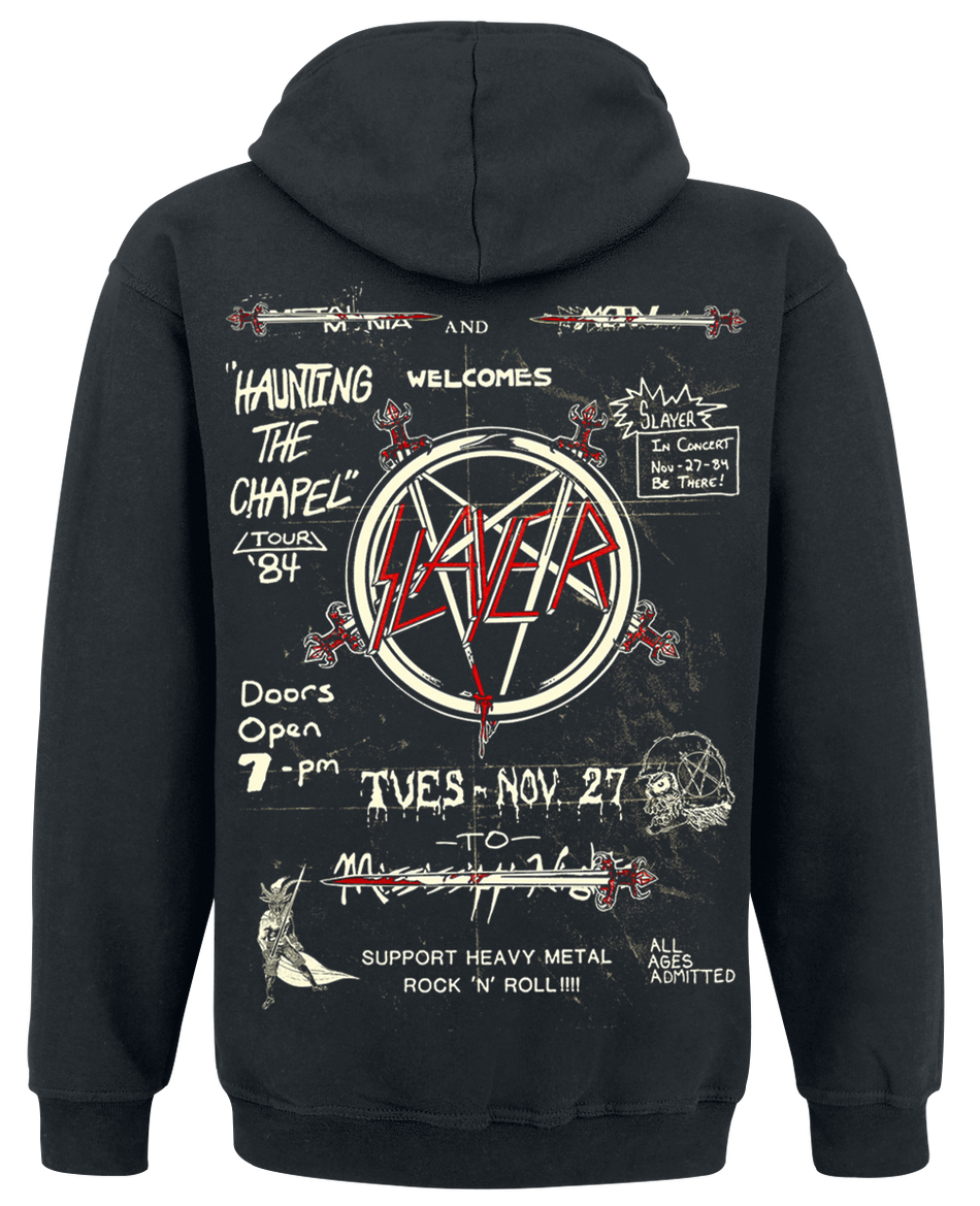 Sweat-shirt zippé à capuche  de Slayer - Haunting - S à M - pour Homme - noir - Slayer - View 2
