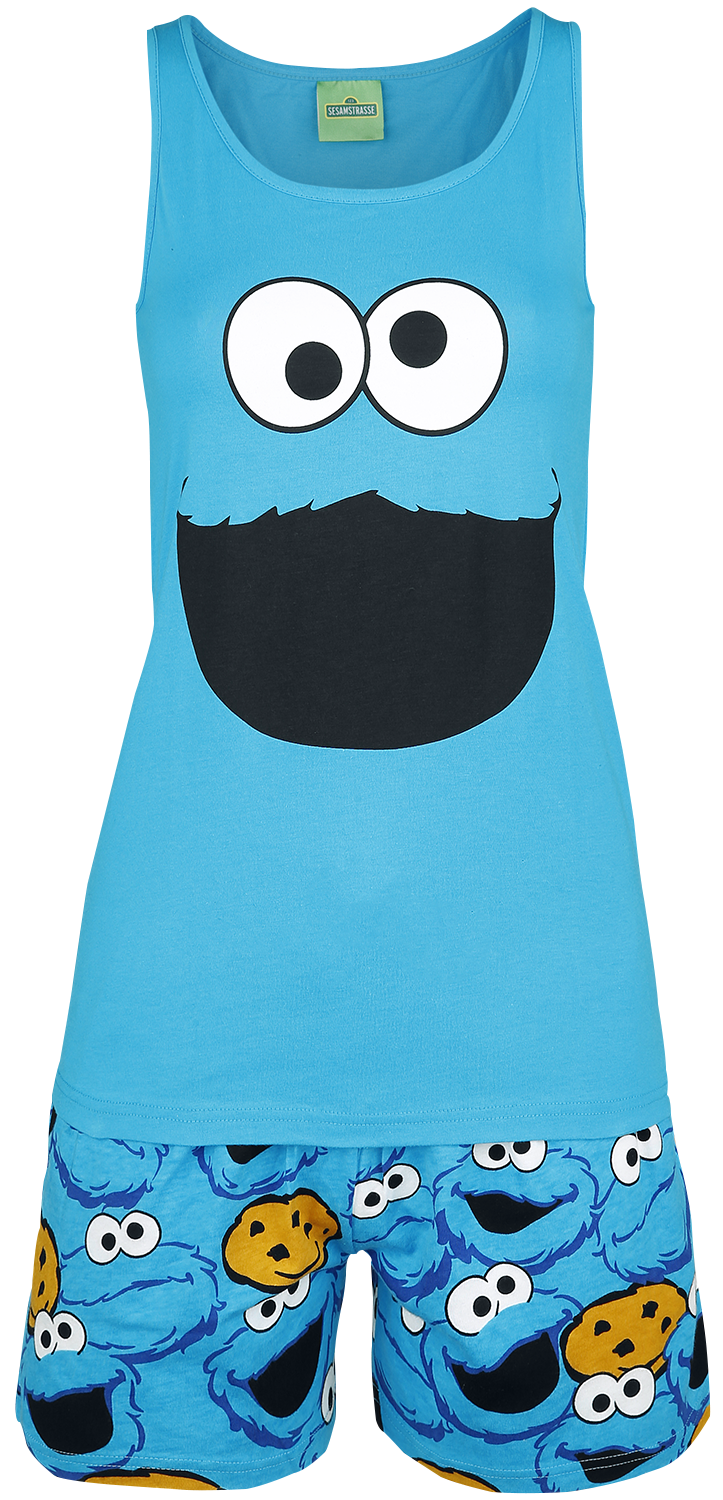 Pyjama  de Sesame Street - Cookie Monster - Tête - S à 3XL - pour Femme - bleu - Sesame Street - View 2