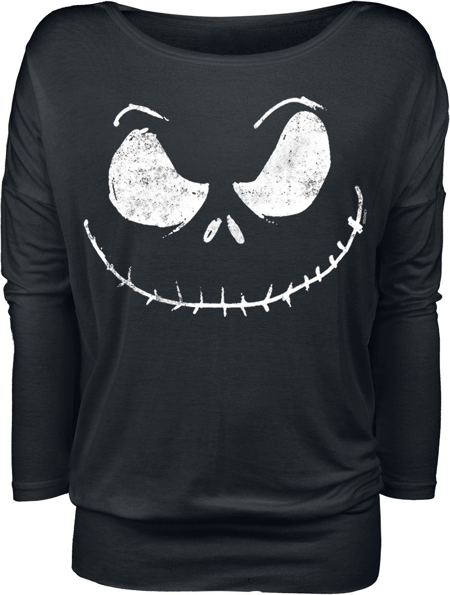 T-shirt manches longues Disney de L'Étrange Noël De Monsieur Jack - Jack Skellington - Tête - XS à 5XL - pour Femme - noir - L'Étrange Noël De Monsieur Jack - View 2