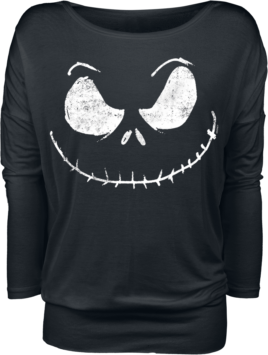 T-shirt manches longues Disney de L'Étrange Noël De Monsieur Jack - Jack Skellington - Tête - XS à 5XL - pour Femme - noir - L'Étrange Noël De Monsieur Jack - View 2