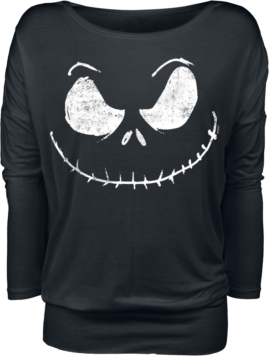 T-shirt manches longues Disney de L'Étrange Noël De Monsieur Jack - Jack Skellington - Tête - XS à 5XL - pour Femme - noir - L'Étrange Noël De Monsieur Jack - View 2