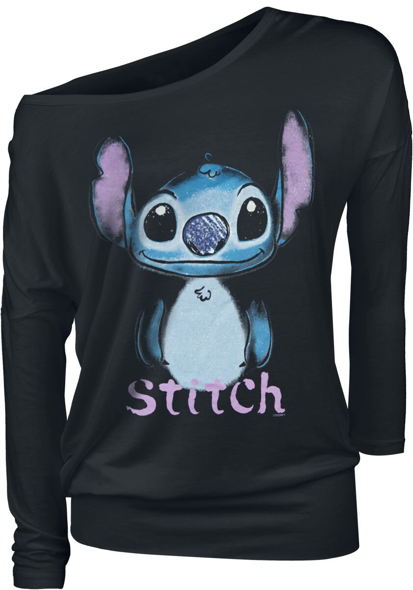 T-shirt manches longues Disney de Lilo & Stitch - Graffiti - XS à 5XL - pour Femme - noir - Lilo & Stitch