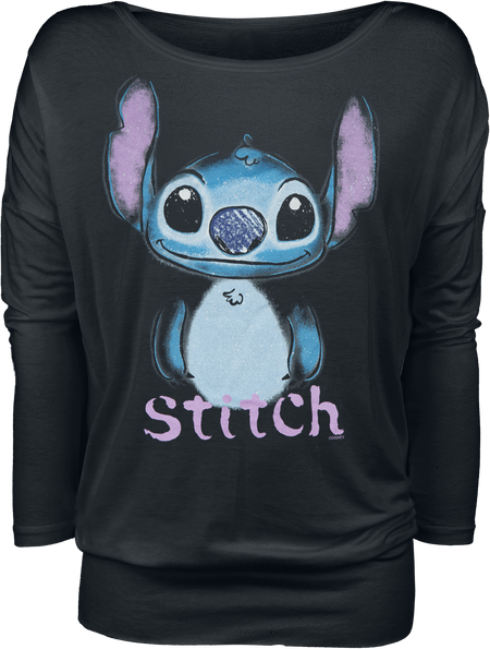 T-shirt manches longues Disney de Lilo & Stitch - Graffiti - XS à 5XL - pour Femme - noir - Lilo & Stitch - View 2