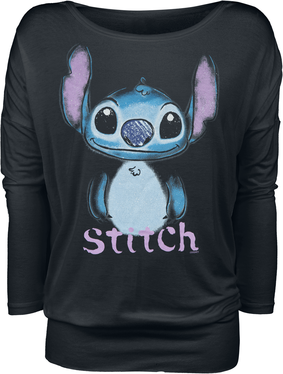 T-shirt manches longues Disney de Lilo & Stitch - Graffiti - XS à 5XL - pour Femme - noir - Lilo & Stitch - View 2