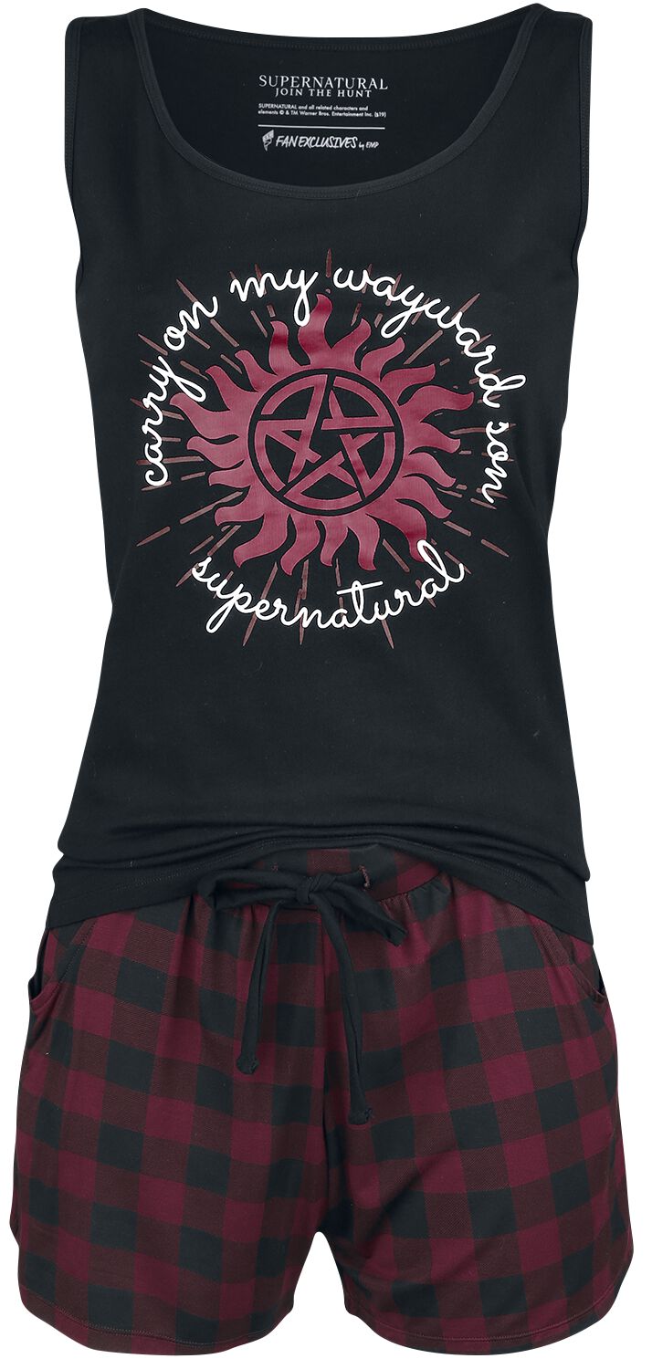 Pyjama  de Supernatural - Carry On - S à XXL - pour Femme - noir/rouge - Supernatural