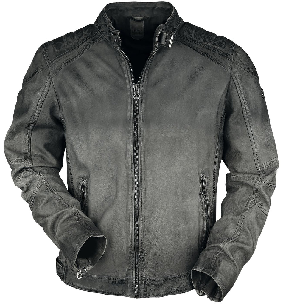 Veste en cuir  de Mauritius - Vincente LAMOC - S à XL - pour Homme - anthracite - Mauritius
