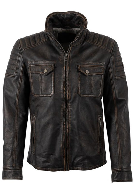 Veste en cuir  de Mauritius - Randall NSLROV - S à 3XL - pour Homme - noir - Mauritius