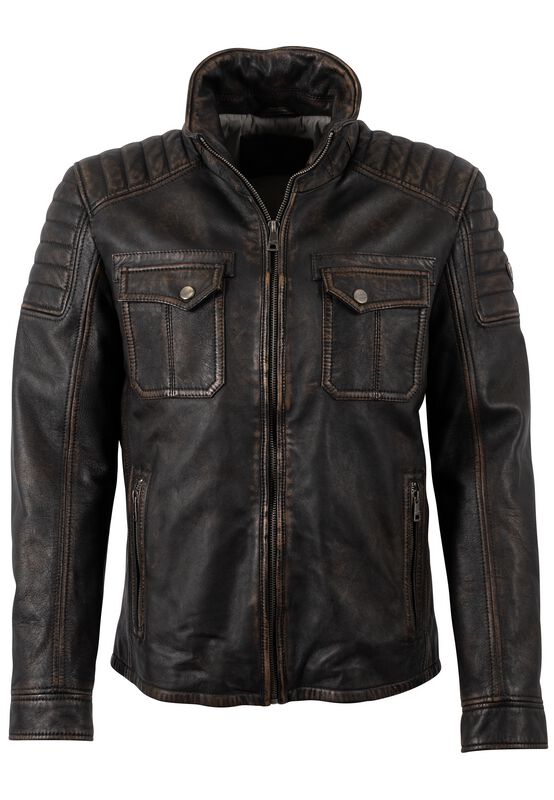 Veste en cuir  de Mauritius - Randall NSLROV - S à 3XL - pour Homme - noir - Mauritius