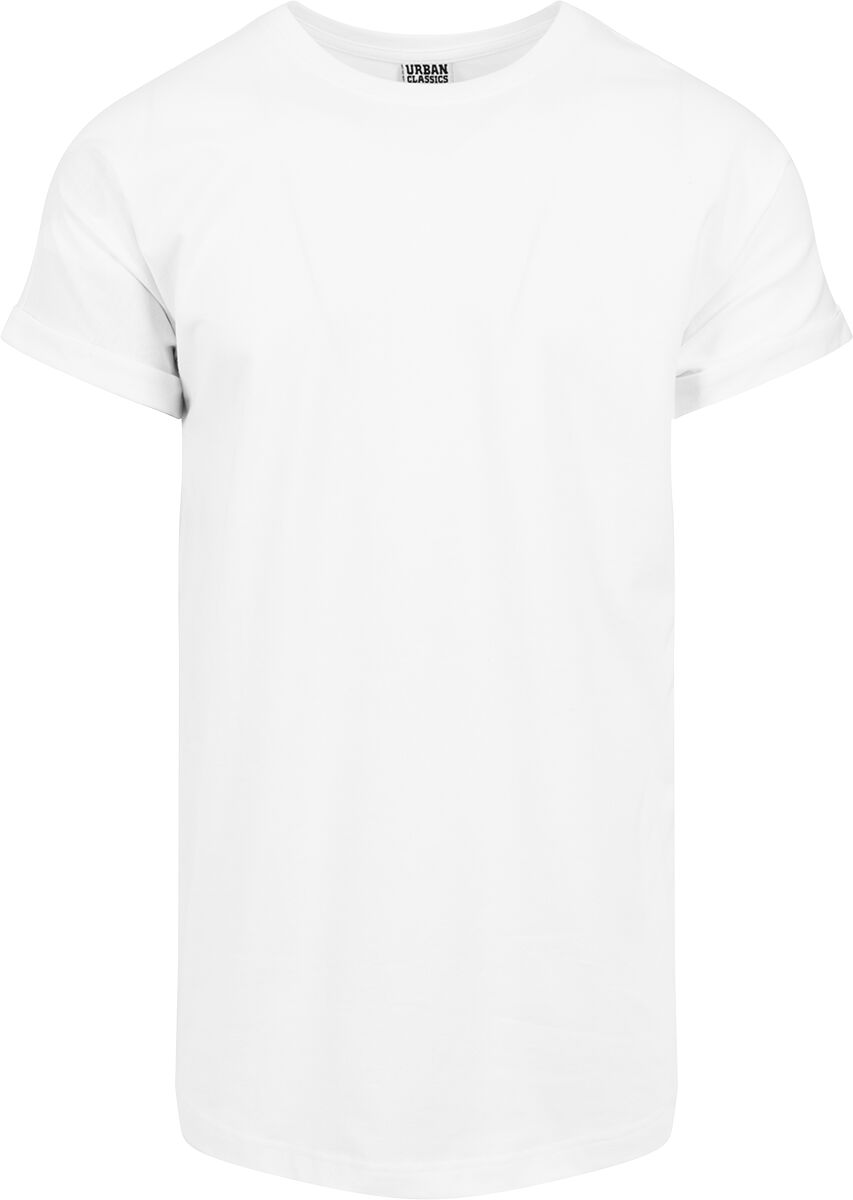 T-Shirt Manches courtes  de Urban Classics - T-Shirt Long Manches Retroussées - M à L - pour Homme - blanc - Urban Classics